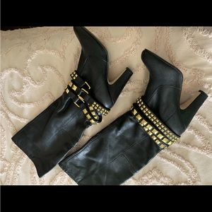 INC Black Leather Boots size 7